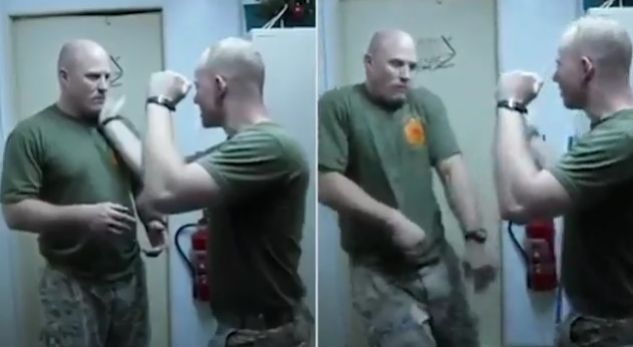 Ushtari lë pa ndjenja kolegun vetëm me një goditje (Video)